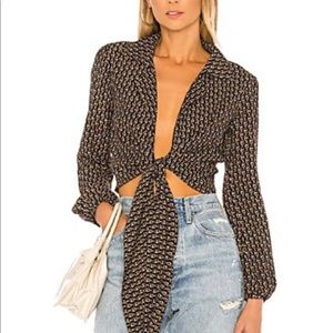 Flynn Skye long sleeve tie crop top